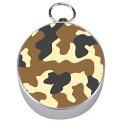 Initial Camouflage Camo Netting Brown Black Silver Compasses by Mariart