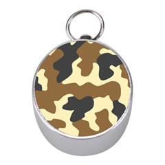 Initial Camouflage Camo Netting Brown Black Mini Silver Compasses by Mariart