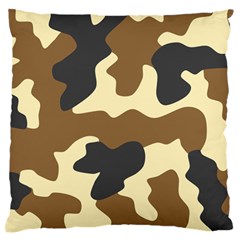 Initial Camouflage Camo Netting Brown Black Large Flano Cushion Case (two Sides) by Mariart