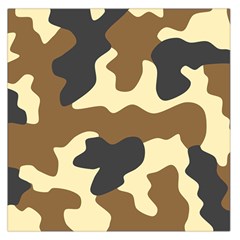 Initial Camouflage Camo Netting Brown Black Large Satin Scarf (square) by Mariart