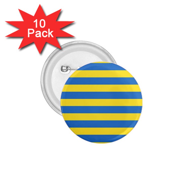 Horizontal Blue Yellow Line 1.75  Buttons (10 pack)