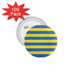 Horizontal Blue Yellow Line 1 75  Buttons (100 Pack)  by Mariart