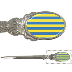 Horizontal Blue Yellow Line Letter Openers