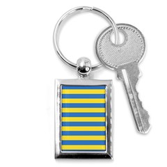 Horizontal Blue Yellow Line Key Chains (rectangle)  by Mariart