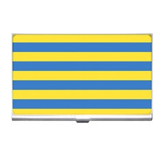 Horizontal Blue Yellow Line Business Card Holders by Mariart