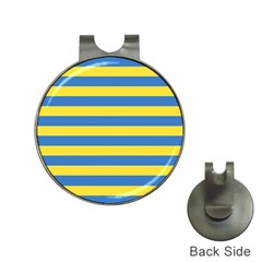 Horizontal Blue Yellow Line Hat Clips With Golf Markers by Mariart