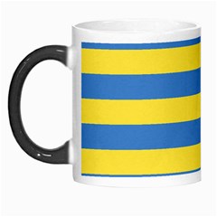 Horizontal Blue Yellow Line Morph Mugs