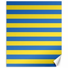 Horizontal Blue Yellow Line Canvas 8  X 10  by Mariart