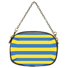 Horizontal Blue Yellow Line Chain Purses (two Sides)  by Mariart