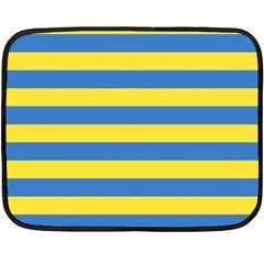 Horizontal Blue Yellow Line Fleece Blanket (mini) by Mariart