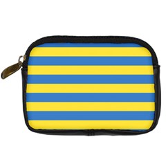 Horizontal Blue Yellow Line Digital Camera Cases by Mariart