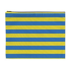 Horizontal Blue Yellow Line Cosmetic Bag (xl) by Mariart