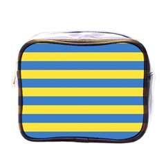 Horizontal Blue Yellow Line Mini Toiletries Bags