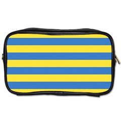 Horizontal Blue Yellow Line Toiletries Bags 2-side by Mariart