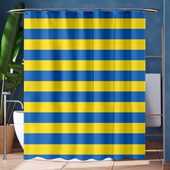 Horizontal Blue Yellow Line Shower Curtain 60  X 72  (medium)  by Mariart