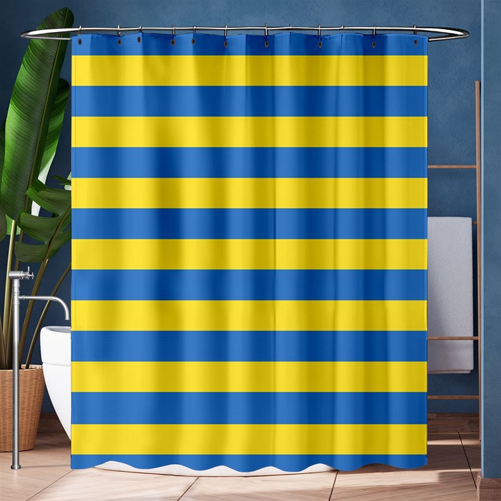 Horizontal Blue Yellow Line Shower Curtain 60  x 72  (Medium) 