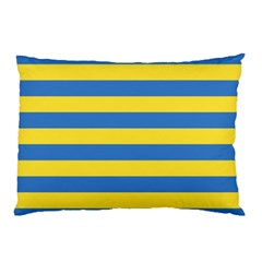 Horizontal Blue Yellow Line Pillow Case (two Sides) by Mariart