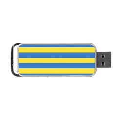 Horizontal Blue Yellow Line Portable Usb Flash (one Side) by Mariart