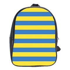 Horizontal Blue Yellow Line School Bags (xl)  by Mariart