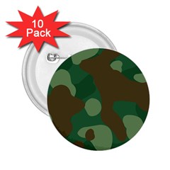 Initial Camouflage Como Green Brown 2 25  Buttons (10 Pack)  by Mariart