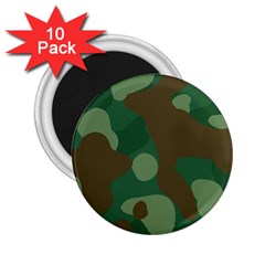 Initial Camouflage Como Green Brown 2 25  Magnets (10 Pack) 