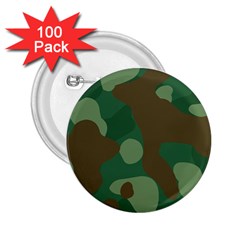 Initial Camouflage Como Green Brown 2 25  Buttons (100 Pack)  by Mariart