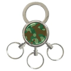 Initial Camouflage Como Green Brown 3-ring Key Chains by Mariart