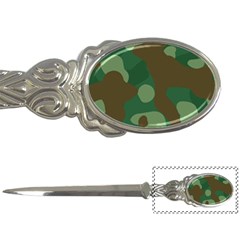 Initial Camouflage Como Green Brown Letter Openers by Mariart