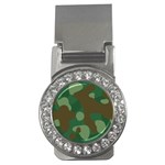 Initial Camouflage Como Green Brown Money Clips (CZ)  Front