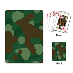 Initial Camouflage Como Green Brown Playing Card by Mariart