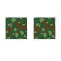 Initial Camouflage Como Green Brown Cufflinks (square) by Mariart