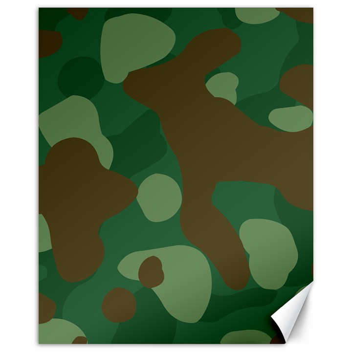 Initial Camouflage Como Green Brown Canvas 16  x 20  