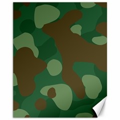 Initial Camouflage Como Green Brown Canvas 11  X 14   by Mariart