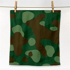 Initial Camouflage Como Green Brown Face Towel by Mariart