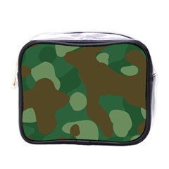 Initial Camouflage Como Green Brown Mini Toiletries Bags by Mariart