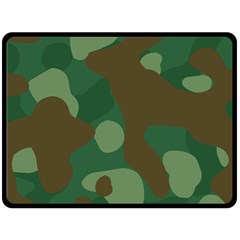 Initial Camouflage Como Green Brown Fleece Blanket (large)  by Mariart