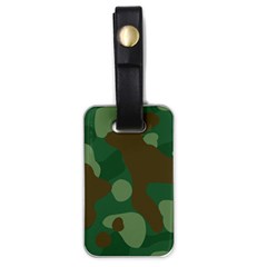 Initial Camouflage Como Green Brown Luggage Tags (one Side)  by Mariart