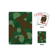 Initial Camouflage Como Green Brown Playing Cards (mini)  by Mariart