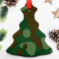 Initial Camouflage Como Green Brown Ornament (christmas Tree)  by Mariart