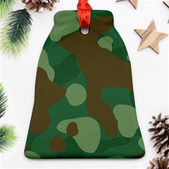 Initial Camouflage Como Green Brown Bell Ornament (two Sides) by Mariart