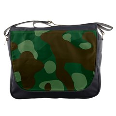 Initial Camouflage Como Green Brown Messenger Bags by Mariart