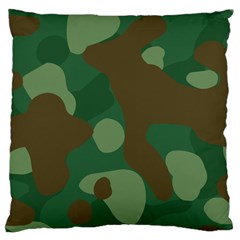 Initial Camouflage Como Green Brown Large Cushion Case (one Side) by Mariart