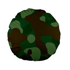 Initial Camouflage Como Green Brown Standard 15  Premium Round Cushions by Mariart