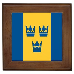 King Queen Crown Blue Yellow Framed Tiles