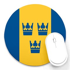 King Queen Crown Blue Yellow Round Mousepads by Mariart