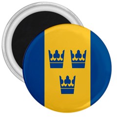 King Queen Crown Blue Yellow 3  Magnets by Mariart