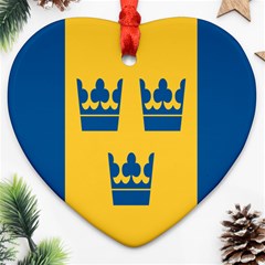 King Queen Crown Blue Yellow Ornament (heart) by Mariart