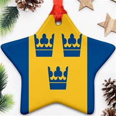 King Queen Crown Blue Yellow Ornament (star) by Mariart