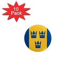 King Queen Crown Blue Yellow 1  Mini Magnet (10 Pack)  by Mariart