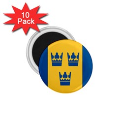 King Queen Crown Blue Yellow 1 75  Magnets (10 Pack)  by Mariart